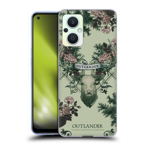 Outlander Composed Graphics Floral Deer Soft Gel Case for OPPO Reno8 Lite