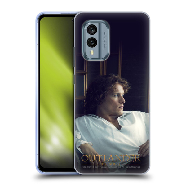 Outlander Characters Jamie White Shirt Soft Gel Case for Nokia X30