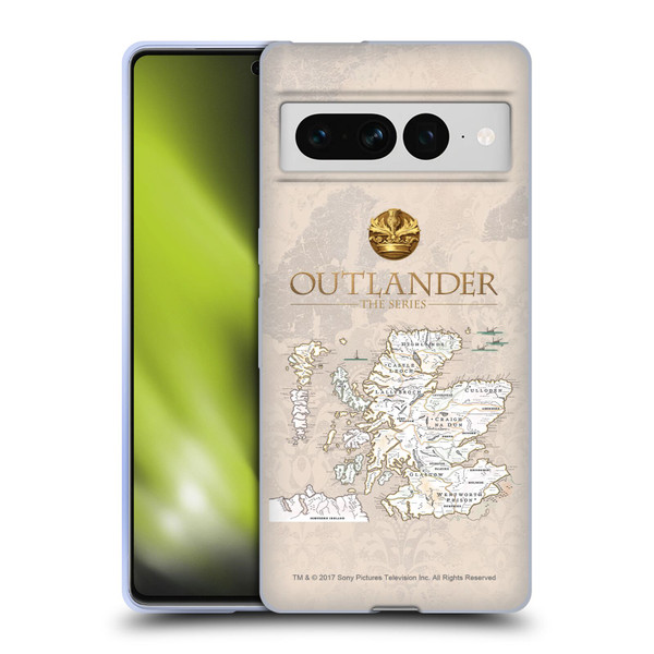 Outlander Seals And Icons Map Soft Gel Case for Google Pixel 7 Pro