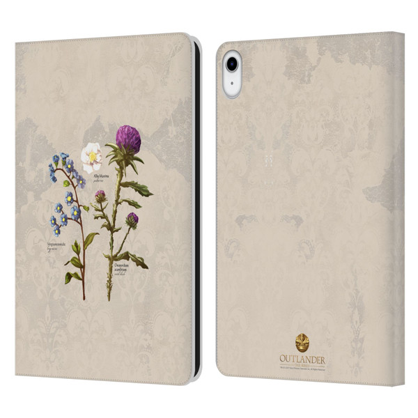 Outlander Graphics Flowers Leather Book Wallet Case Cover For Apple iPad 10.9 2022/2025