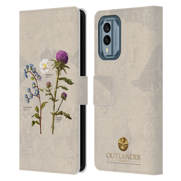 Outlander Graphics Flowers Leather Book Wallet Case Cover For Nokia X30