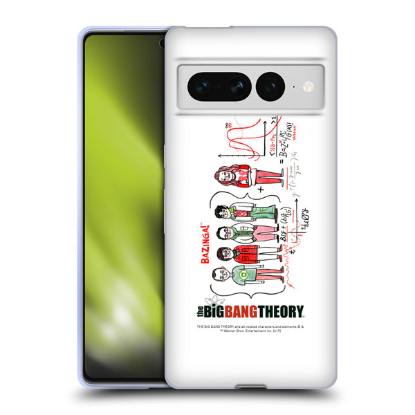The Big Bang Theory Graphics Arts 2 Doodle Group Soft Gel Case for Google Pixel 7 Pro
