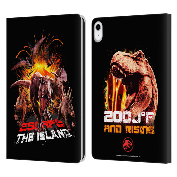 Jurassic World Fallen Kingdom Key Art Dinosaurs Escape Island Leather Book Wallet Case Cover For Apple iPad 10.9 (2022)