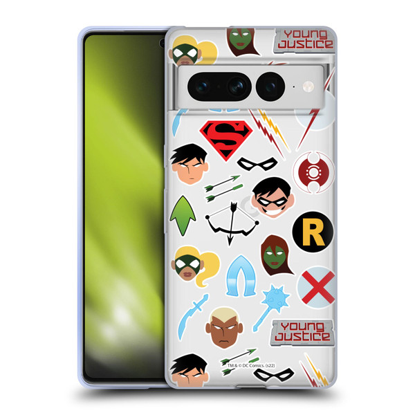 Young Justice Graphics Icons Soft Gel Case for Google Pixel 7 Pro