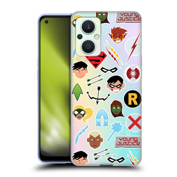 Young Justice Graphics Icons Soft Gel Case for OPPO Reno8 Lite