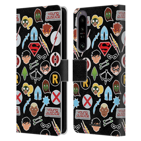 Young Justice Graphics Icons Leather Book Wallet Case Cover For Sony Xperia 1 IV