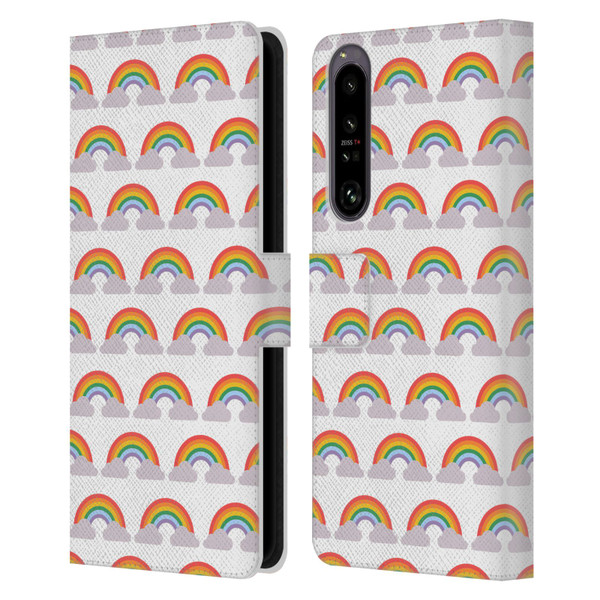 Pepino De Mar Rainbow Pattern Leather Book Wallet Case Cover For Sony Xperia 1 IV
