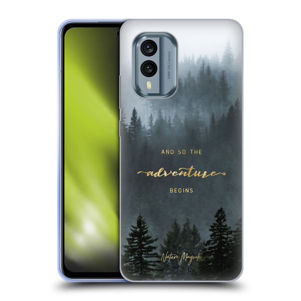 Nature Magick So The Adventure Begins Quote Trees Soft Gel Case for Nokia X30