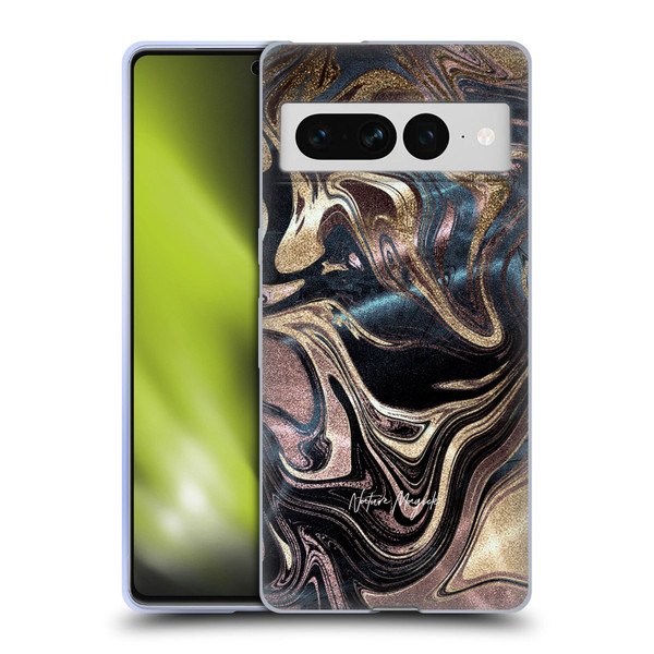 Nature Magick Luxe Gold Marble Metallic Copper Soft Gel Case for Google Pixel 7 Pro