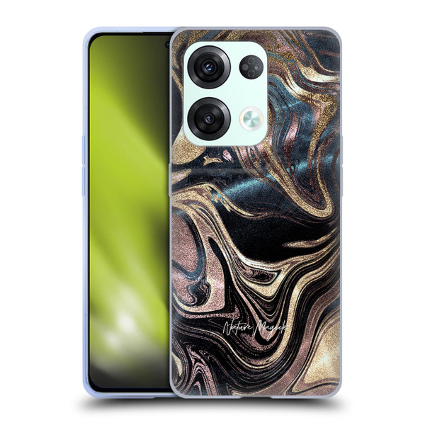 Nature Magick Luxe Gold Marble Metallic Copper Soft Gel Case for OPPO Reno8 Pro