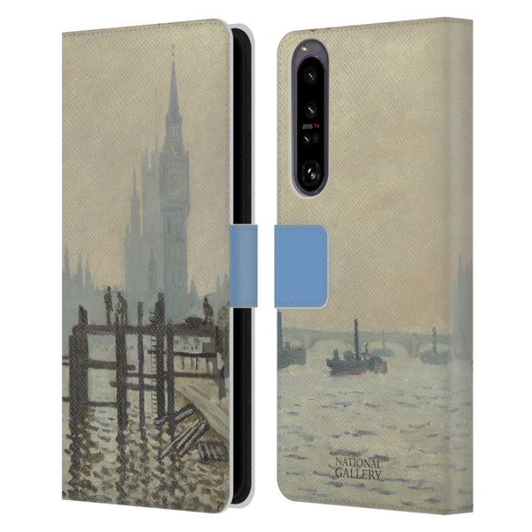 The National Gallery Art Monet Thames Leather Book Wallet Case Cover For Sony Xperia 1 IV