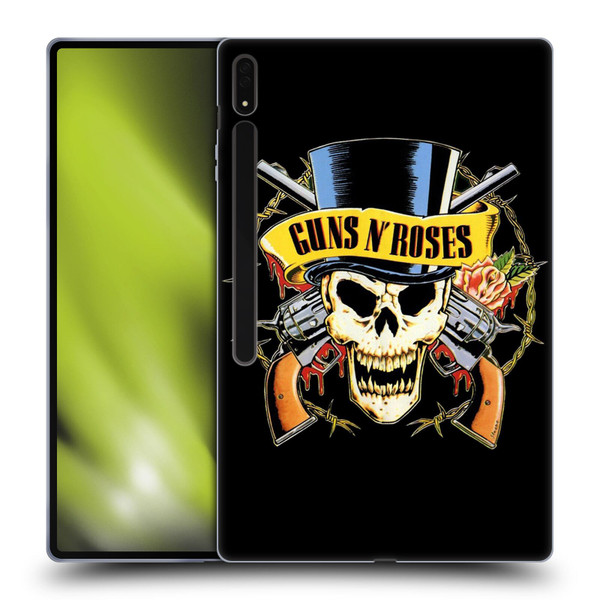 Guns N' Roses Key Art Top Hat Skull Soft Gel Case for Samsung Galaxy Tab S8 Ultra
