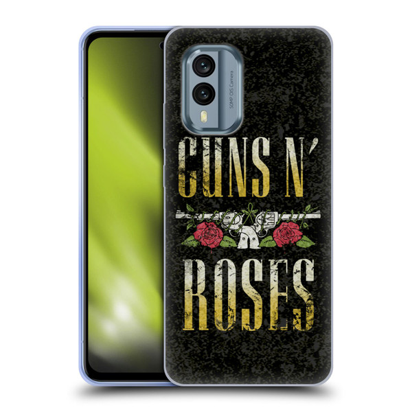 Guns N' Roses Key Art Text Logo Pistol Soft Gel Case for Nokia X30