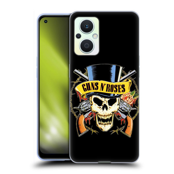 Guns N' Roses Key Art Top Hat Skull Soft Gel Case for OPPO Reno8 Lite