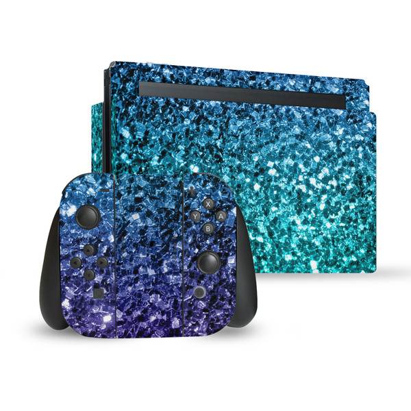 PLdesign Art Mix Aqua Blue Vinyl Sticker Skin Decal Cover for Nintendo Switch Bundle