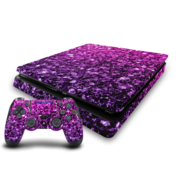 PLdesign Art Mix Purple Pink Vinyl Sticker Skin Decal Cover for Sony PS4 Slim Console & Controller