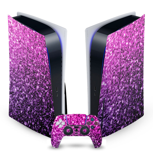 PLdesign Art Mix Purple Pink Vinyl Sticker Skin Decal Cover for Sony PS5 Disc Edition Bundle