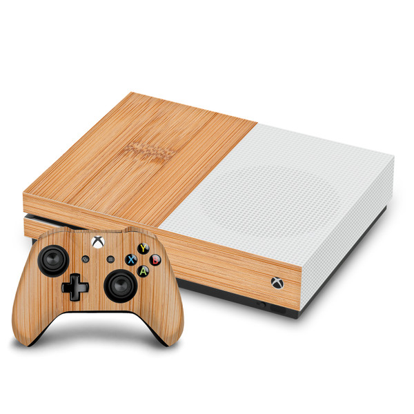 PLdesign Art Mix Light Brown Bamboo Vinyl Sticker Skin Decal Cover for Microsoft One S Console & Controller