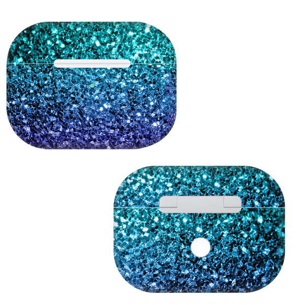 PLdesign Glitter Sparkles Aqua Blue Vinyl Sticker Skin Decal Cover for Apple AirPods Pro Charging Case