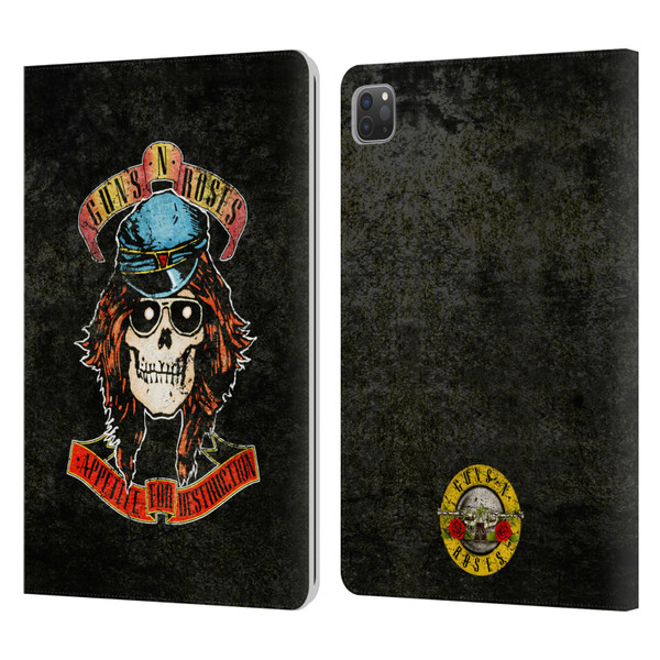 Guns N' Roses Vintage Rose Leather Book Wallet Case Cover For Apple iPad Pro 11 2020 / 2021 / 2022