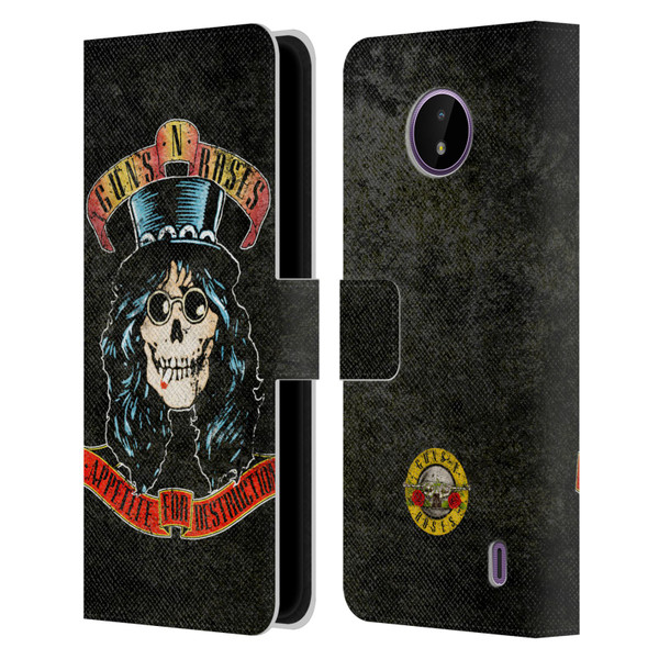 Guns N' Roses Vintage Slash Leather Book Wallet Case Cover For Nokia C10 / C20