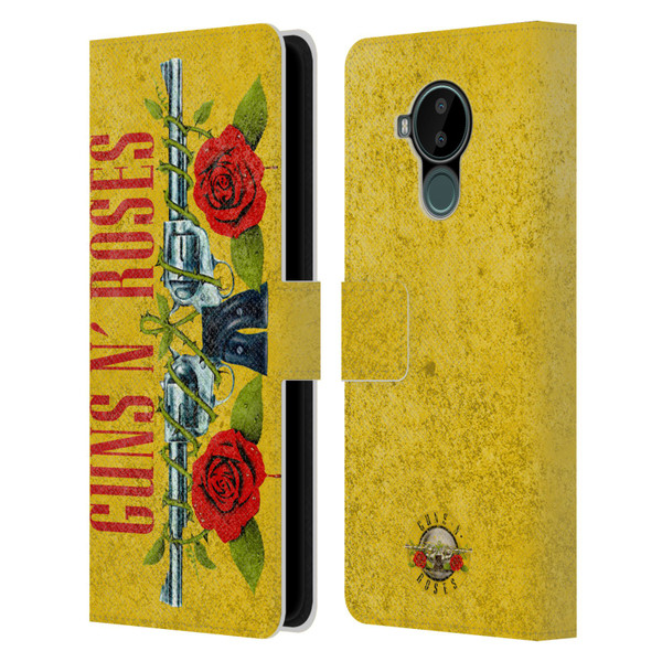 Guns N' Roses Vintage Pistols Leather Book Wallet Case Cover For Nokia C30