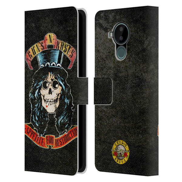 Guns N' Roses Vintage Slash Leather Book Wallet Case Cover For Nokia C30