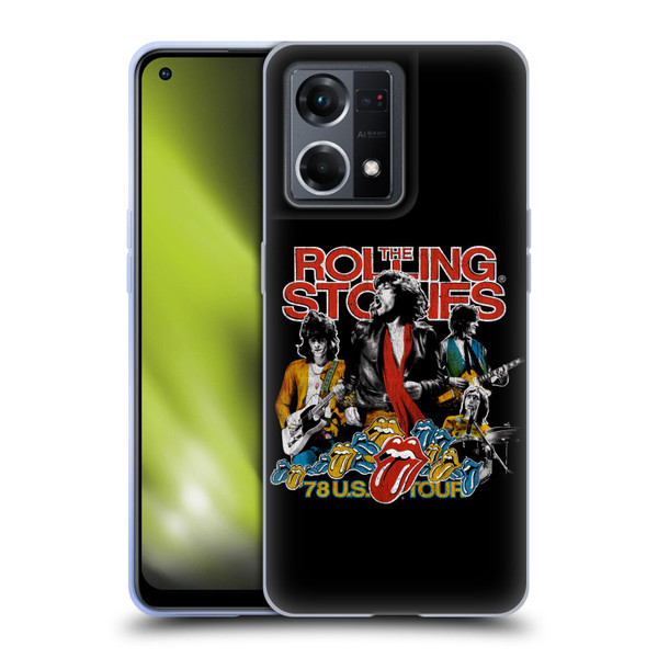 The Rolling Stones Key Art 78 US Tour Vintage Soft Gel Case for OPPO Reno8 4G