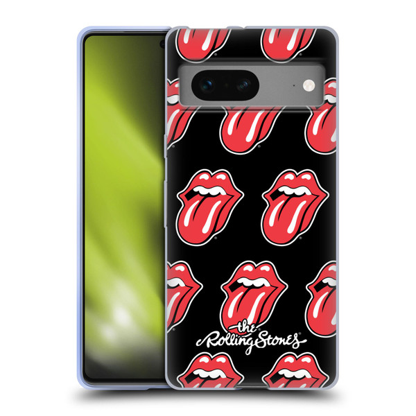 The Rolling Stones Licks Collection Tongue Classic Pattern Soft Gel Case for Google Pixel 7