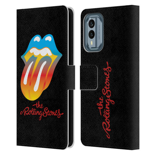 The Rolling Stones Graphics Rainbow Tongue Leather Book Wallet Case Cover For Nokia X30
