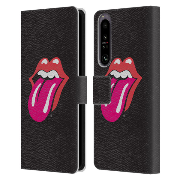 The Rolling Stones Graphics Pink Tongue Leather Book Wallet Case Cover For Sony Xperia 1 IV