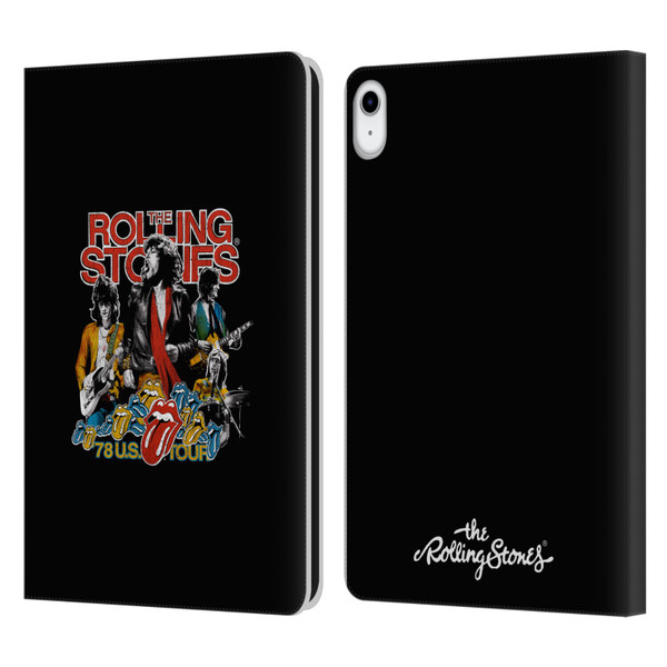 The Rolling Stones Key Art 78 Us Tour Vintage Leather Book Wallet Case Cover For Apple iPad 10.9 (2022)