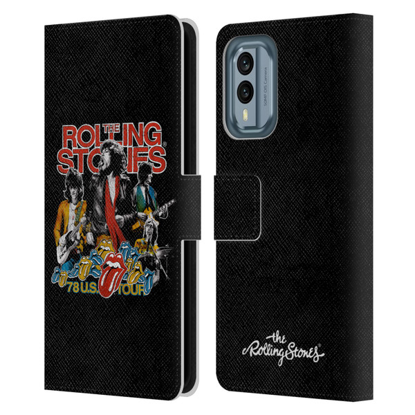 The Rolling Stones Key Art 78 Us Tour Vintage Leather Book Wallet Case Cover For Nokia X30