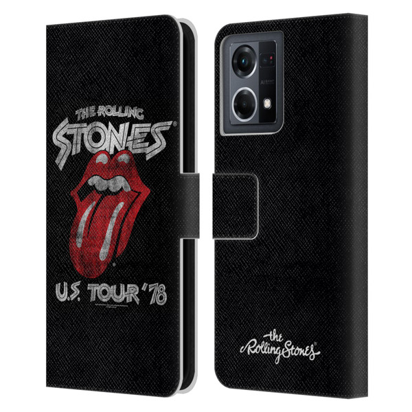 The Rolling Stones Key Art Us Tour 78 Leather Book Wallet Case Cover For OPPO Reno8 4G