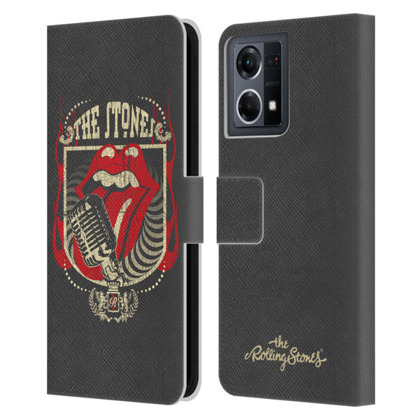 The Rolling Stones Key Art Jumbo Tongue Leather Book Wallet Case Cover For OPPO Reno8 4G