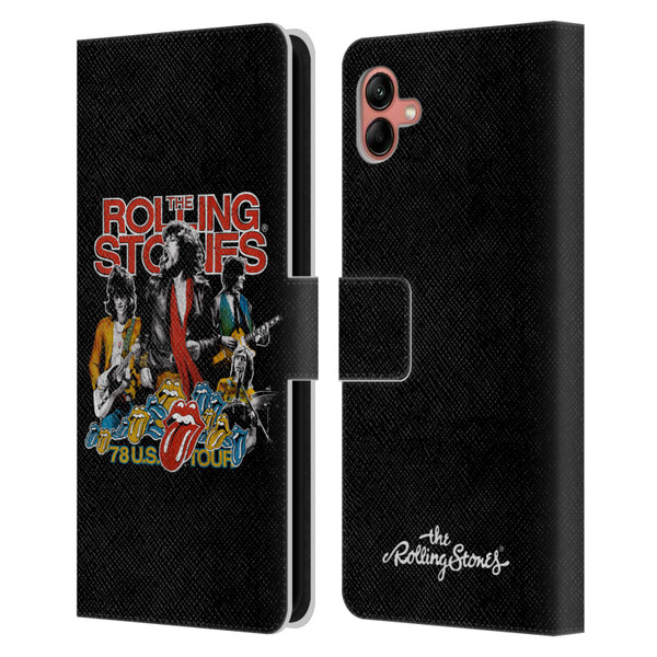 The Rolling Stones Key Art 78 Us Tour Vintage Leather Book Wallet Case Cover For Samsung Galaxy A04 (2022)