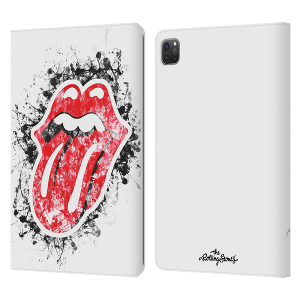 The Rolling Stones Licks Collection Distressed Look Tongue Leather Book Wallet Case Cover For Apple iPad Pro 11 2020 / 2021 / 2022