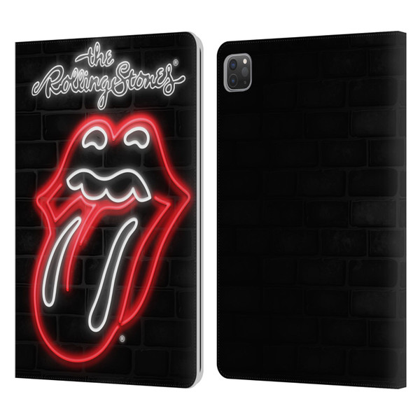 The Rolling Stones Licks Collection Neon Leather Book Wallet Case Cover For Apple iPad Pro 11 2020 / 2021 / 2022