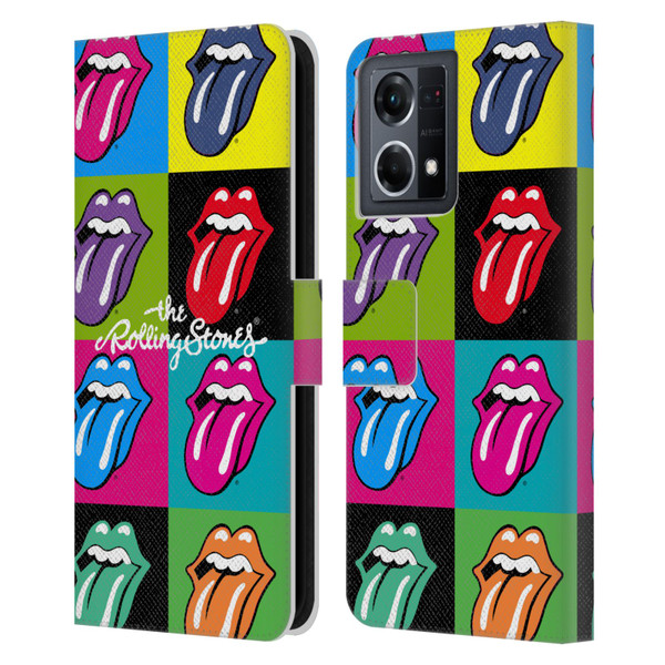 The Rolling Stones Licks Collection Pop Art 1 Leather Book Wallet Case Cover For OPPO Reno8 4G