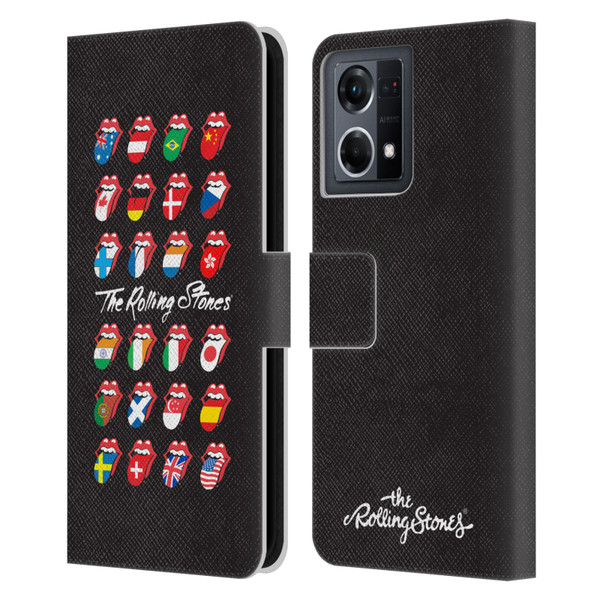 The Rolling Stones Licks Collection Flag Poster Leather Book Wallet Case Cover For OPPO Reno8 4G