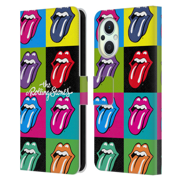 The Rolling Stones Licks Collection Pop Art 1 Leather Book Wallet Case Cover For OPPO Reno8 Lite