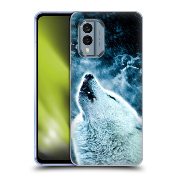 Simone Gatterwe Animals 2 Howling Wolf Soft Gel Case for Nokia X30