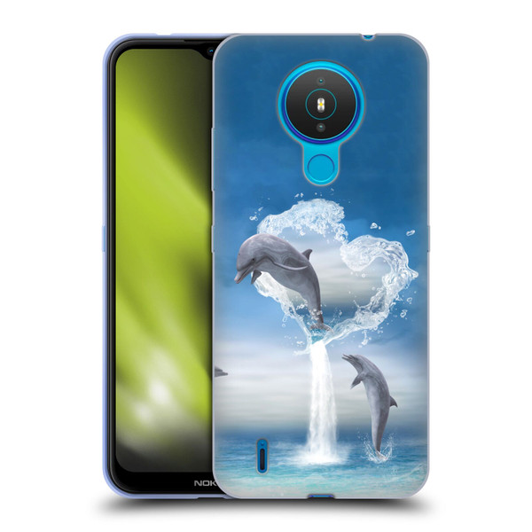 Simone Gatterwe Dolphins Lovers Soft Gel Case for Nokia 1.4