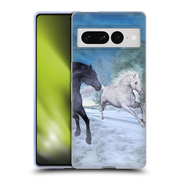 Simone Gatterwe Horses Freedom In The Snow Soft Gel Case for Google Pixel 7 Pro