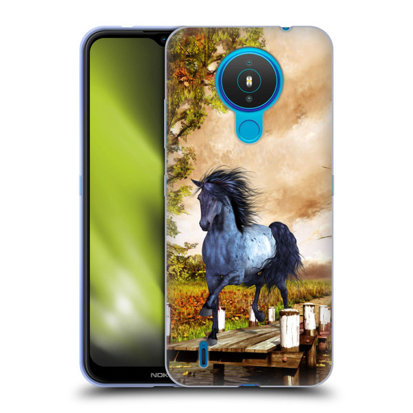 Simone Gatterwe Horses On The Lake Soft Gel Case for Nokia 1.4