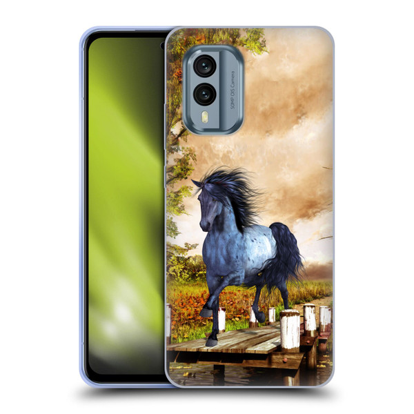 Simone Gatterwe Horses On The Lake Soft Gel Case for Nokia X30
