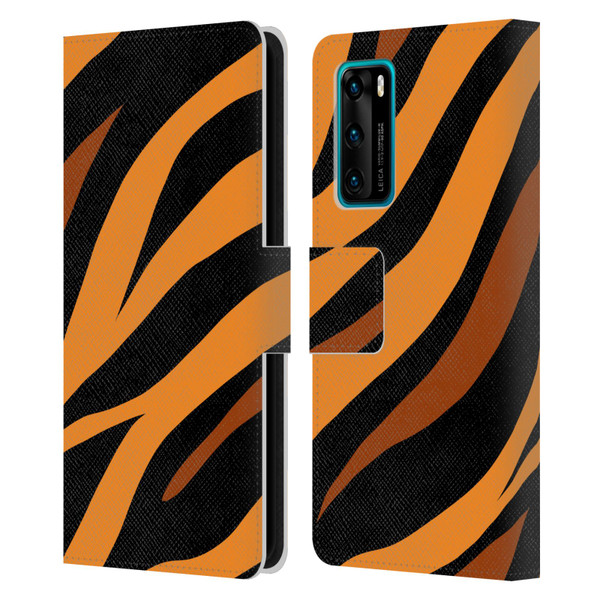 Grace Illustration Animal Prints Tiger Leather Book Wallet Case Cover For Huawei P40 5G