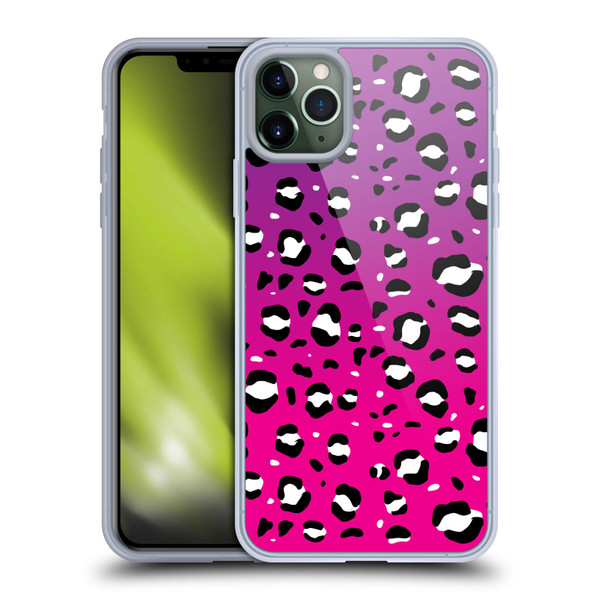 Grace Illustration Animal Prints Pink Leopard Soft Gel Case for Apple iPhone 11 Pro Max