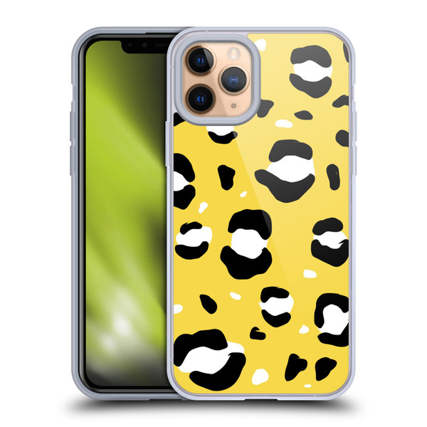 Grace Illustration Animal Prints Yellow Leopard Soft Gel Case for Apple iPhone 11 Pro
