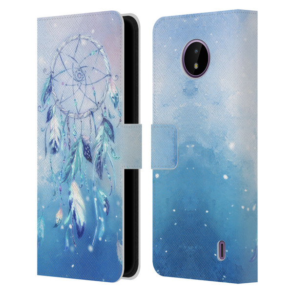 Simone Gatterwe Assorted Designs Blue Dreamcatcher Leather Book Wallet Case Cover For Nokia C10 / C20